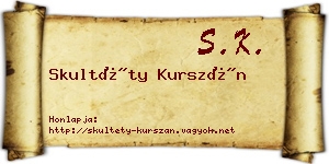 Skultéty Kurszán névjegykártya